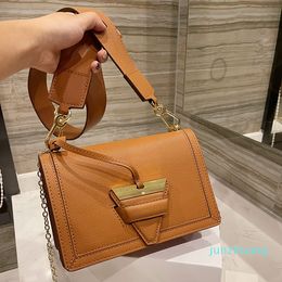 Designer- Women bags Soft Grained Calfskin Bag Triangular Buckle Shoulder Handbags Cowhide Leather Crossbody bags