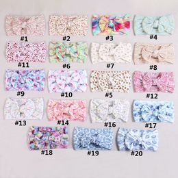 Floral Prints Nylon Baby Turban,Ribbed Cable Knit Nylon Headband Kid Girls Halloween Party Head wraps Tie Dye Headbands