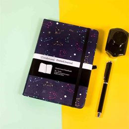 Zodiac B6 Dotted Grid Bullet Notebook 160gsm Hard Cover Elastic Band Ultra Thick Paper Planner Diary Travel Journal 210611