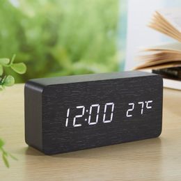 Other Clocks & Accessories Alarm Clock Mute Electronic LED Wood Gift Voice Control Desktop Creative Decoration Furnishing Articles