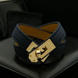Two Rounds PU Leather Bracelets With Golden Lock Multiple Optional Solid Candy Colours Hand Ring