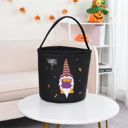 Polyester Pumpkin Bucket Halloween Candy Bag Party Festival Performance Props Sweet Holder for Home Decorations