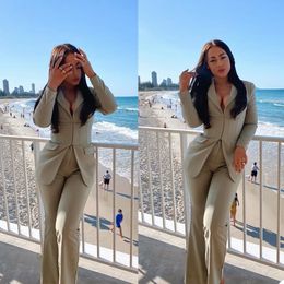 Summer Women Blazer Suits Slim Fit V Neck Formal Office Lady Pants Suit Prom Party Wedding (Jacket+Pants)