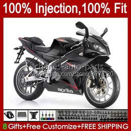 Injection Flat black Fairings For Aprilia RSV RS 125 RR 125RR RS4 RS125 06 07 08 09 10 11 34No.63 RSV-125 RS-125 RSV125 R 2006 2007 2008 2009 2010 2011 RSV125RR 06-11 Body