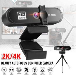 HD Webcam 2K/4K Computer PC Web Camera with Microphone Live Broadcast Video Calling Conference Work