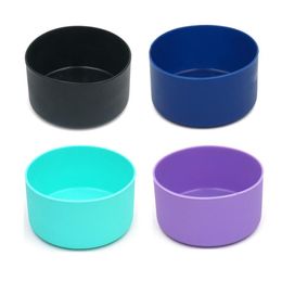 Other Drinkware 7.5cm Silicone Coaster Bottle Sleeve for 12oz/16oz/18oz/21oz/24oz Bottles bottom protective cover tumbler cup flask silicone-holder SN3308