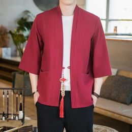 traditional japanese clothing UK - Casual Dresses jacket male kimono shirt men samurai costume traditional clothing Japanese JB6F