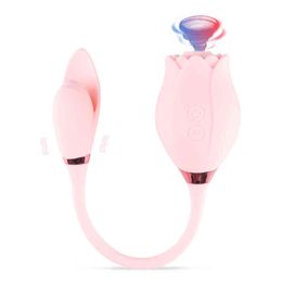 NXY Vibrators Tongue Licking Women Vagina Red Rose Flower Shape Suction Adult Breast Clitoral Sucking Vibrator for Toys 0104