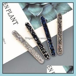 Hair Clips & Barrettes Jewellery S1558 Europe Fashion Womens Rhinestone Hairpin Clip Dukbill Toothed Pin Lady Barrette Drop Delivery 2021 Vgif