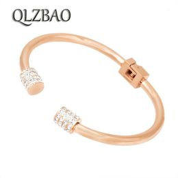 Personalised Couple Bracelets For Women Cuff & Bangles Crystal Stainless Steel Lovers Wedding Jewellery Bangle