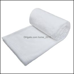 Textiles sublimation Baby Blankets 30x40Inch Polyester Blanket Warm Soft Sofa Er White Blank Thermal Transfer Printing Swaddle