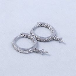 Round Sterling Silver 925 Hoop Earring Settings for Pearl Jewellery Making Women Girls DIY Gift 5 Pairs