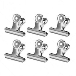 22/31/38/50mm Round Metal Grip Clips Rose Gold Bulldog Clip Stainless Steel Ticket Paper Clip For Tags Bags Office