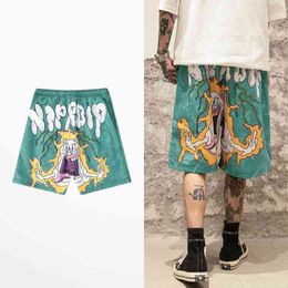 Fashion Hip Hop Shorts Men High Street Brand Funny Half Pants Streetwear Rock Dance Retro Joggers 's 210714