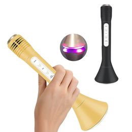 Microphone Karaoke Home Music Player With Light Handheld Microfone Wireless Portable Microphone For Mobile