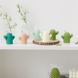 2022 vela de cumpleaños recuerdos Cinta creativa de cactus Cera de soja hecha a mano para la decoración del hogar PO puntos de apoyo DIY Vela Cumpleaños regalo de cumpleaños Souvenir ZC684
