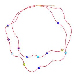 Chokers Dvacaman Boho Colourful Flower Glass Beads Clavicle Choker Necklace For Women Handmade Braided Drawstring Jewellery Summer