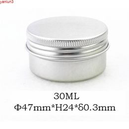 100pcs/lot 30g Empty Aluminum Cosmetic Jar 0.3MM Thick Lip Gloss Container Screw Lid Makeup Case Tea Box Factory Pricegood qty