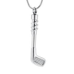 Golf Stick Stainless Steel Cremation Keepsake Pendant for Ashes Urn Human Memorial Necklace Jewellery Men/Ms