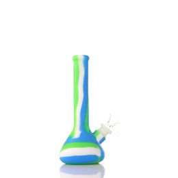 7 inches Silicone Mini Beaker Bong unbreakable camouflage bongs with Downstem dab rig water pipe hookahs