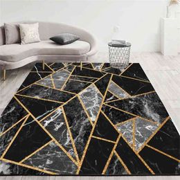 Geometric Pattern Carpets For Living Room Modern Home Decoration Anti-slip Large Area Rug For Bedroom Washable Printed Floor Mat 210917