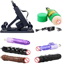 AKKAJJ Sex Furniture for Women and Men Thrusting Massage Machine Gun Toys with 3XLR Attachments (Black)