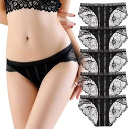 Calcinhas Mulheres 5 pcs Sexy Cintura Low Seamless Bowknot Mulheres Underpants Sports G-String Fit Feminino Underwear 2021
