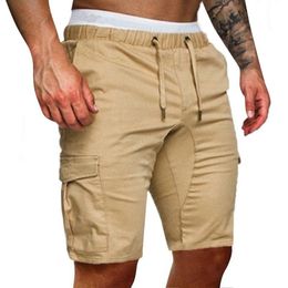 Summer Casual Khaki Men's Shorts Stylish Cargo Work Elasticated Combat Fashion Length Trousers