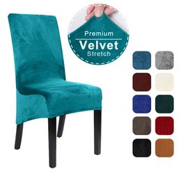 1/2/4/6 Pcs Velvet Fabric XL Size Chair Cover Special Large Spandex Hight Back Seat Covers Dining Room Banquet 211105
