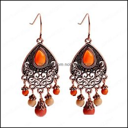 Dangle & Chandelier Earrings Jewelry Womens Bohemian Bronze Earring Femme Handmade Ethnic Statement Stone Beads Oorbellen Drop Delivery 2021