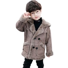 Toddler Boys Coat Jacket Patchwork Coat Boy Hooded Kids Coats Outerwear Casual Style Children's Winter Clothes 6 8 10 12 14 210412