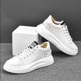 Designer Men little White shoes platform sneakers Genuine Leather Foam sole loafers breathable luxury Fashion flats round Toes comfort Casual party shoes