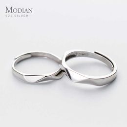 Romantic Couples Single Ring Fashion Charm 925 Sterling Silver Adjustable Finger Rings For Women Wedding Fine Jewelry 210707