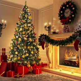 1.8m Christmas Tree With LED String Light Artificial Christmas Trees Christmas Decorations For Home Navidad 2021 (With EU Plug ) G0911