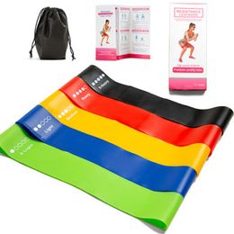 Resistance Bands Set for Home Physical Therapy Strength Training Yoga Pilates Stretching Exercise Non-Latex Elastic Flexibility Belt with Different Strengths