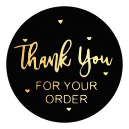 500pcs 1inch 1.5inch Thank You For Your Order Adhesive Stickers Label Box Baking Business Party Package Bag Decoration