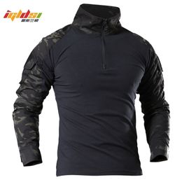 Men's Outwear Camouflage Tactical T-shirts Male Army Combat T Shirt Man Long Sleeve Military T-Shirt Men's Hunt T-shirts 210409