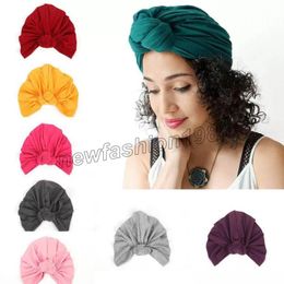 Bohemian Fashion Hair Accessories Women's Hat Knot Cotton Headwear Lady Beanies Turban Hats Accessories 13 Colours