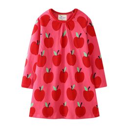 Jumping Metres Brand Apple Long Sleeve Dresses For Baby Girls Clothing Cotton Autumn Spring Princess Party Cute Girl 210529