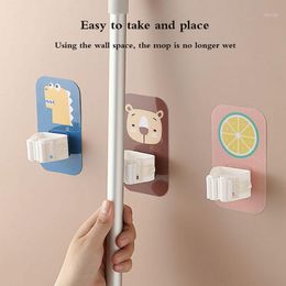 Storage Bags Wall Sundries Cartoon DoorHanger Hook Strong Self Home Clothes Hanger Holder Adhesive Toilet Brush Mop Hanging Racks