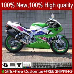 -Kit per il corpo per Kawasaki Ninja ZXR 400 cc ZX-4R ZXR400 91 92 93 94 95 96 96 93 94 95 96 Cowling 92HC.15 ZX4R 400CC ZX 4R ZXR-400 1991 1992 1993 1994 1995 1996 ABS Full Fairings Green Light