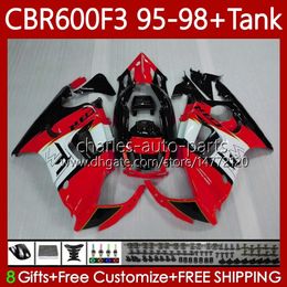 Bodywork +Tank For HONDA CBR600F3 600CC 600FS 95-98 Body Red black 64No.159 CBR 600 600F3 CBR600 F3 FS CC 1995 1996 1997 1998 CBR600FS CBR600-F3 95 96 97 98 Fairing Kit