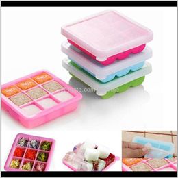 Housekeeping Organization Home Gardencubes Safety Sile Baby Storage Fruit Breast Milk Zer Ice Cube Mold Maker Box Container Bottles & Jars Dr