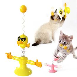 Cat Toys Multifunctional Toy Indoor Interaction 360rotating Pet Strong Suction Cup Windmill Spring Supplies