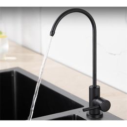 matte black Drinking Water Filter Tap 304 Stainless Steel RO Faucet Purify System Reverse Osmosis robinet cuisine torneira KF09 210719