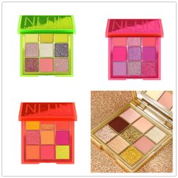 Brand Neon Obsessions Eyeshadow Palette, Highly Pigmented 9 Shades For Mattes, Creamy Metallics Shimmers, Smooth And Blendable Texture Orange, Pink Or Green-Neon