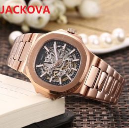 Womens Mens Watches Hollow Dial Skeleton Square Designer Clock 904L Stainless Steel Strap Automatic Mechanical Watch 2813 Movement All Subdials Work Stopwatch