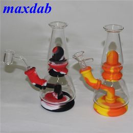 Glass bong water pipe dab rig hookah silicone bongs oil bubbler tobacco smoking tool accessories