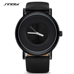 Sinobi Simple Cheap Fashion Men's Wrist Watch Minimalism Leather Watchband Luxury Brand Males Geneva Quartz Clock Montres Hommes Q0524