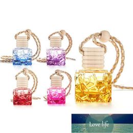 Hanging Glass Bottle For Essential Oils Air Freshener Container Square Perfume Pendant